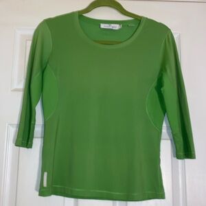 BUGATCHI Women’s Lime Green Crew Neck Tailored Breathable material under Arms SM